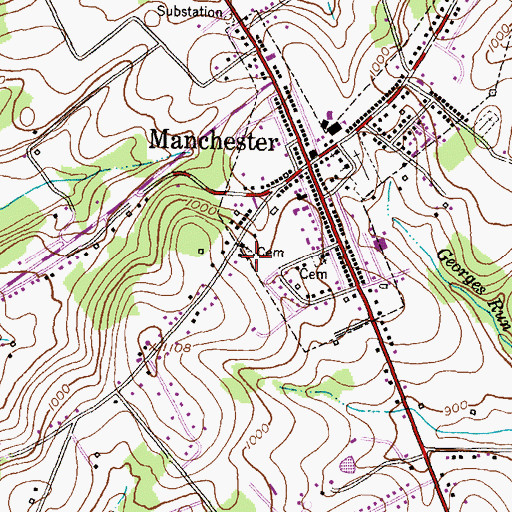 Topographic Map of Saint Bartholomews Cemetery, MD