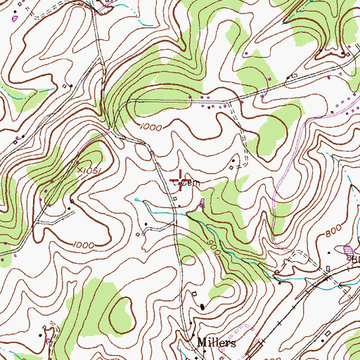 Topographic Map of Stansbury Cemetery, MD