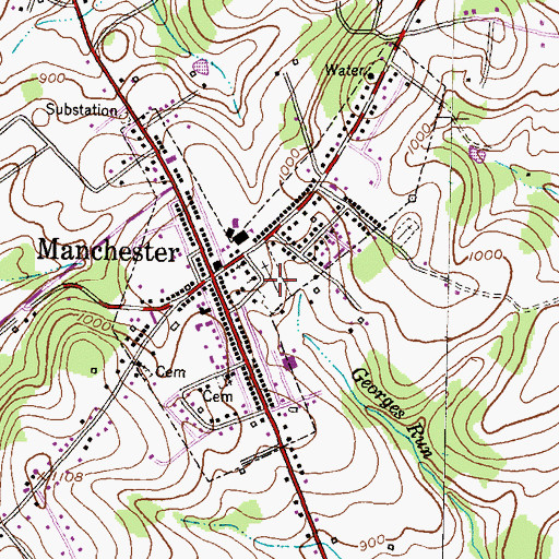 Topographic Map of Trinity Cemetery, MD