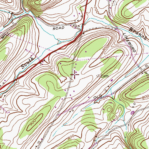 Topographic Map of Webers Ridge, MD