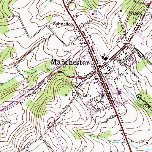 Topographic Map of Westchester Square, MD