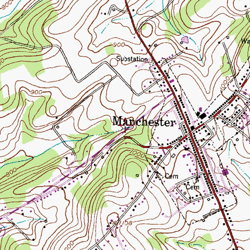 Topographic Map of Westside Memorial Park, MD