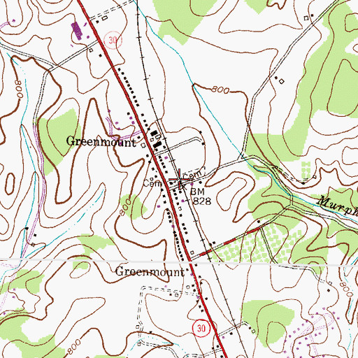 Topographic Map of Greenmount United Brethren in Christ Church (historical), MD