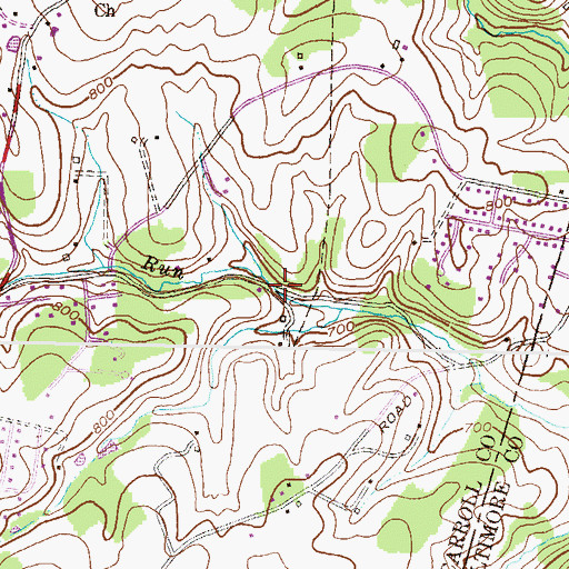 Topographic Map of Gross Mill Estates, MD