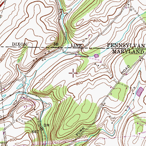 Topographic Map of Gunpowder Ridge, MD