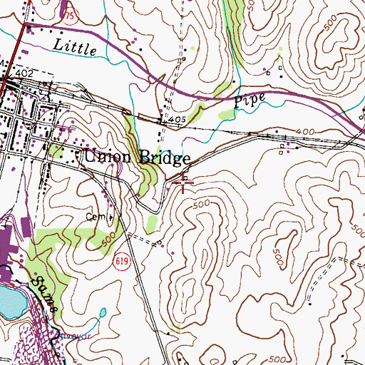 Topographic Map of Hard Lodging Historic Site, MD