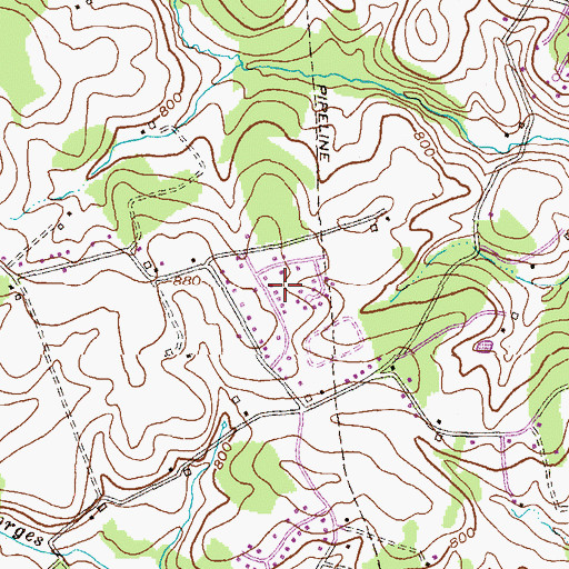 Topographic Map of Hi-View Estates, MD