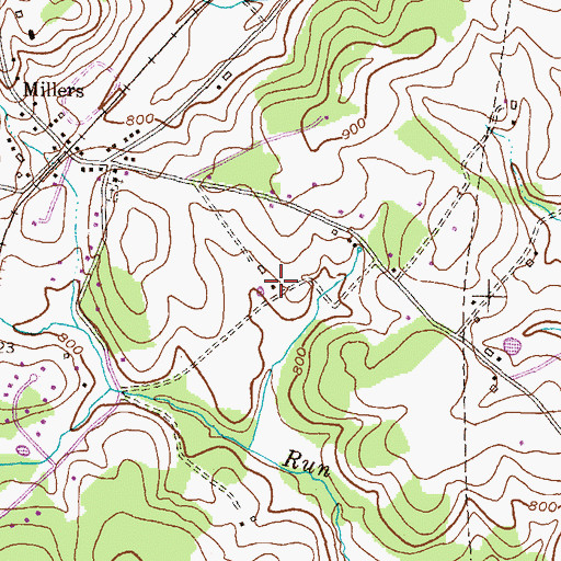 Topographic Map of Log Schoolhouse Farms, MD