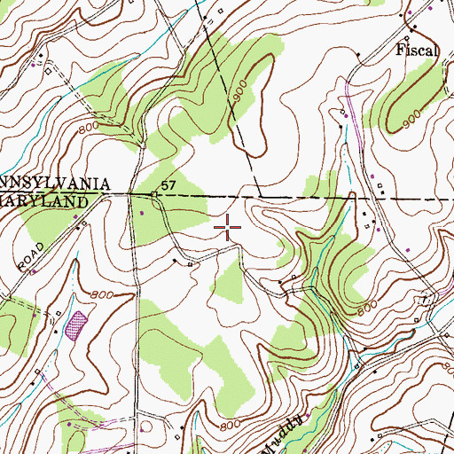 Topographic Map of Mason Dixon Estates, MD