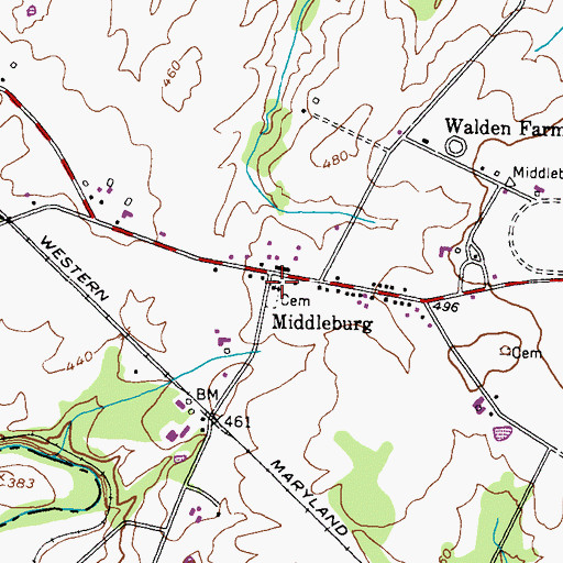 Topographic Map of Middleburg United Methodist Church, MD