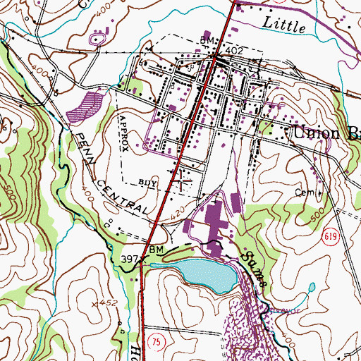 Topographic Map of Mountain View Cemetery, MD