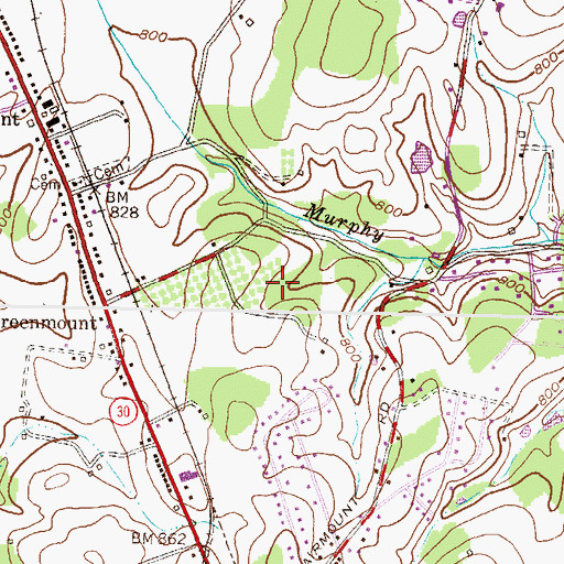 Topographic Map of North Carroll Farms, MD