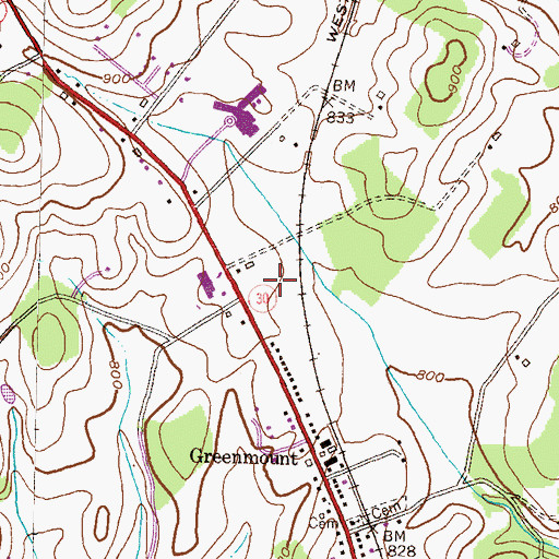 Topographic Map of North Carroll Library, MD