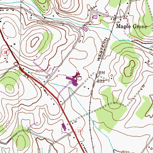 Topographic Map of North Carroll Middle School, MD