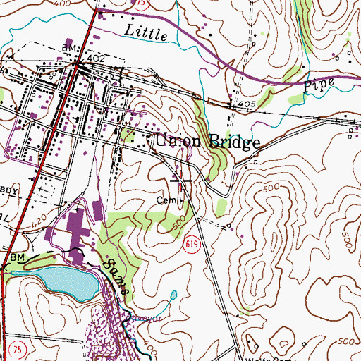 Topographic Map of Quaker Heights, MD