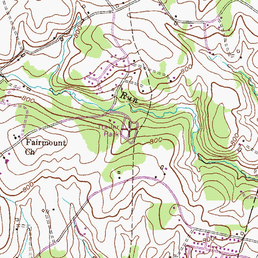 Topographic Map of Rockbrook Trailer Park, MD