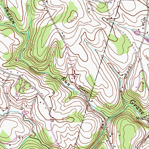 Topographic Map of Rolling Falls Estates, MD