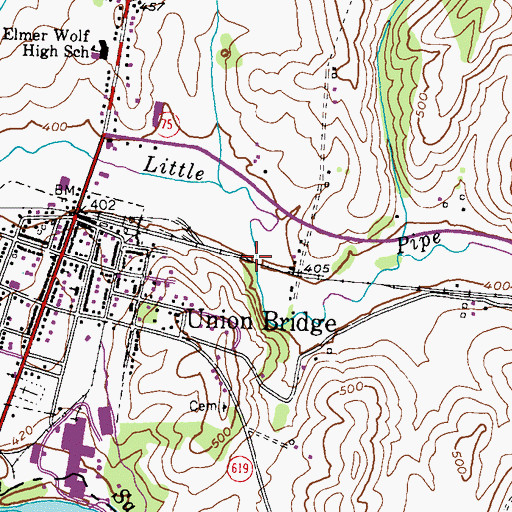 Topographic Map of Stultz Mill (historical), MD