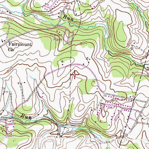 Topographic Map of Sunset Way, MD