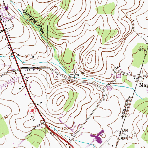Topographic Map of Treelin Manor, MD