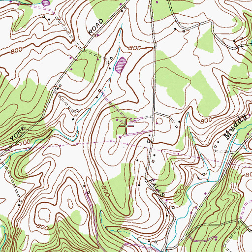 Topographic Map of Vangline Acres, MD