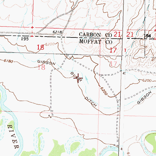 Topographic Map of Gibson Blair Ditch, CO