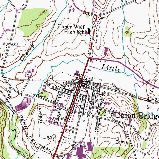Topographic Map of Western Maryland Railroad Museum, MD