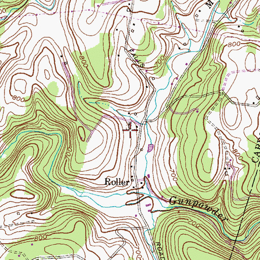 Topographic Map of Zimmermans Mennonite Cemetery, MD