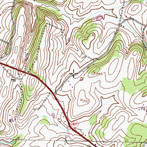 Topographic Map of Hannleigh Heights, MD