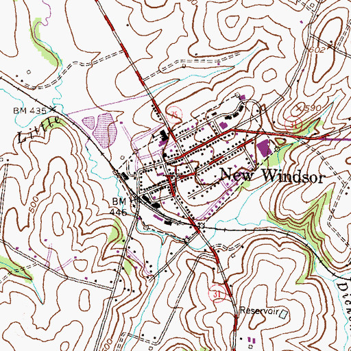 Topographic Map of New Windsor Presbyterian Church, MD