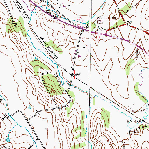Topographic Map of Pipe Creek (historical), MD