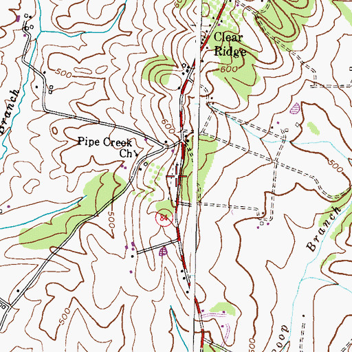 Topographic Map of Pipe Creek Cemetery, MD