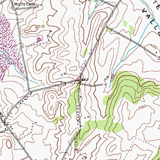 Topographic Map of Priestland School (historical), MD