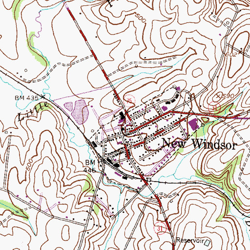 Topographic Map of Saint Paul United Methodist Church, MD
