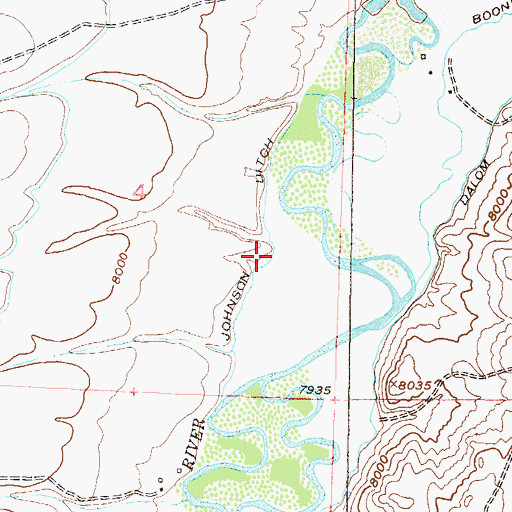 Topographic Map of Johnson Ditch, CO