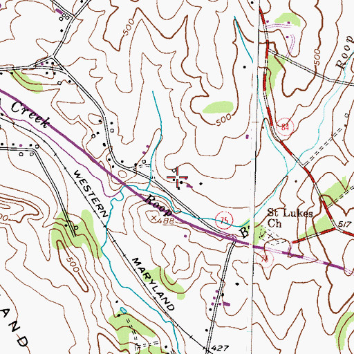 Topographic Map of Walls Mill (historical), MD