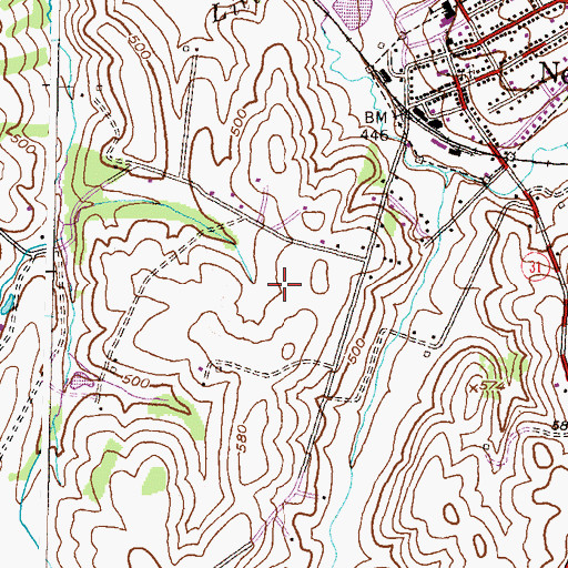 Topographic Map of Walnut Hill, MD