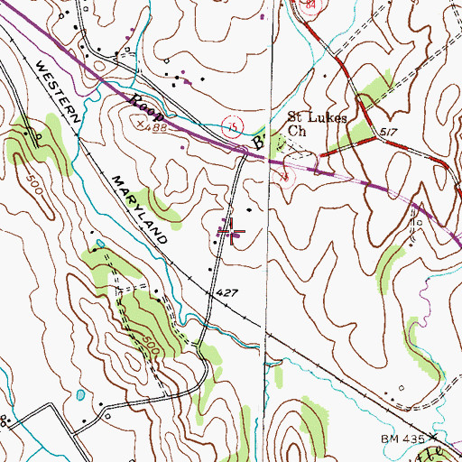 Topographic Map of Windsor View, MD