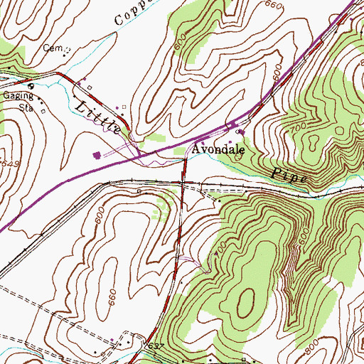 Topographic Map of Beachams Station (historical), MD
