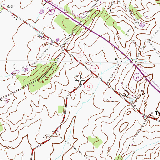 Topographic Map of Carolann Farms, MD