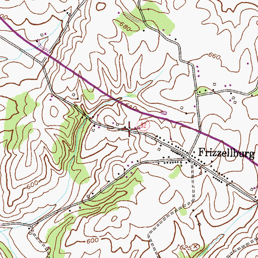 Topographic Map of Daisy Ridge, MD