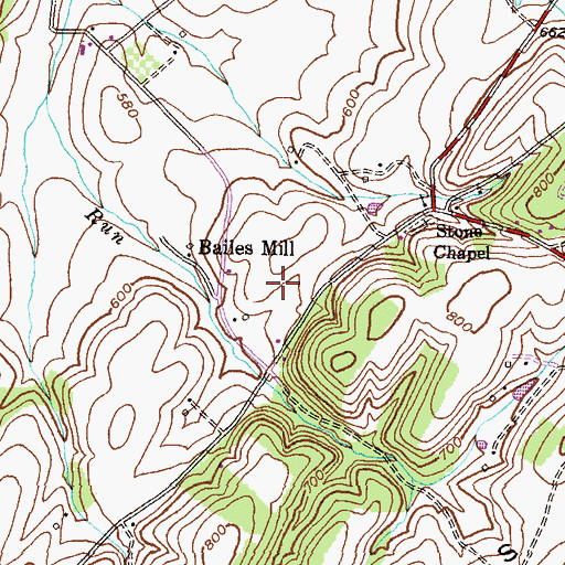 Topographic Map of Happy Acres, MD