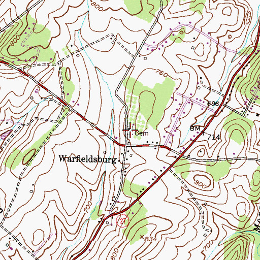 Topographic Map of Heritage Cemetery, MD