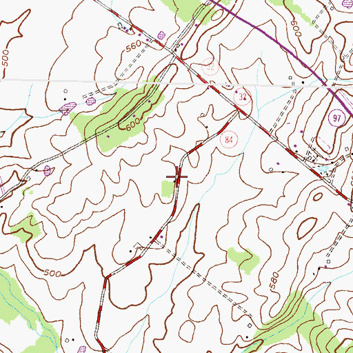 Topographic Map of Joseph Meadows, MD