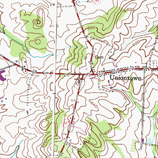 Topographic Map of Mount Joy Cemetery, MD