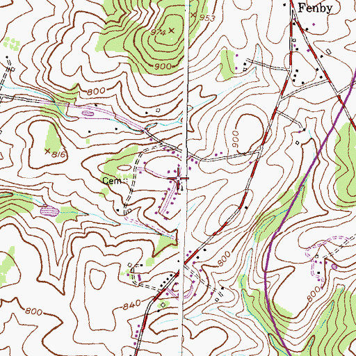 Topographic Map of Mountain View, MD