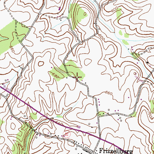 Topographic Map of Pleasant Dale, MD