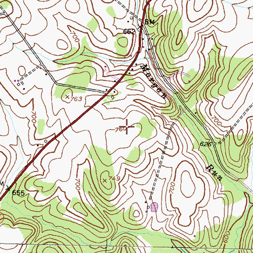 Topographic Map of Ridgeview Estates, MD