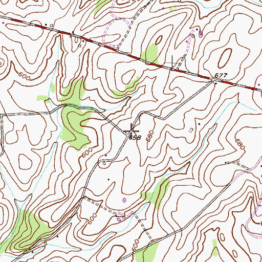Topographic Map of Rockland Estates, MD