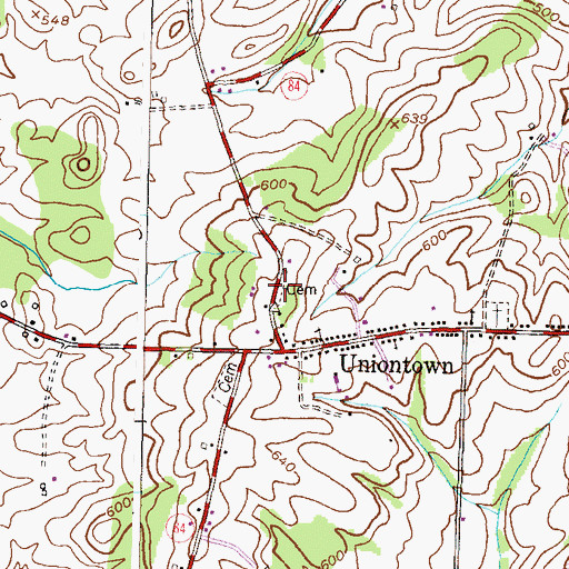 Topographic Map of Saint Lucas Cemetery, MD